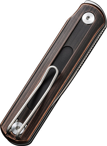 CIVIVI Foldis 2.67" Black Hand Rubbed Copper Handle Folder Silver Finish