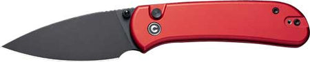 CIVIVI Qubit 2.98" Black Stonewash Blade Red Handle Button Lock Folder
