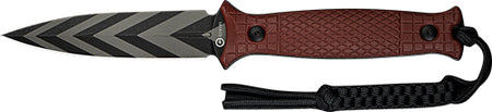 CIVIVI Perfrico 4.49" Striped Blade Burgundy G10 Handle Fixed Blade Knife
