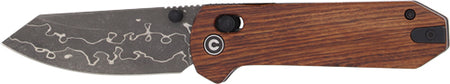 CIVIVI Yonder 2.88in Guibourtia Wood Handle Damascus Blade Folder