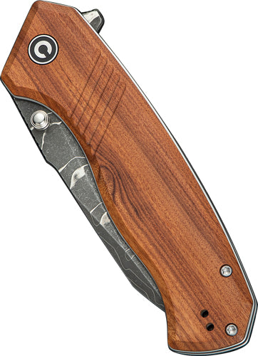 CIVIVI Placoid 3.67" Damascus Blade Wood Handle Liner Lock Folder