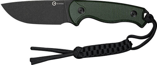 CIVIVI Timberbark 3.2in Fixed Blade Green Micarta w/ Black Stonewash