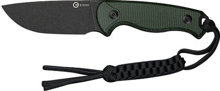 CIVIVI Timberbark 3.2in Fixed Blade Green Micarta w/ Black Stonewash