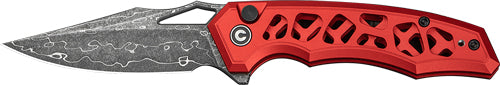 CIVIVI Anaaki Pocket Knife 2.98" Red Damascus Skeletonized Handle