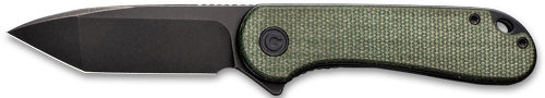 CIVIVI Elementum Folder 2.96" Black D2 Blade Green Micarta Clam Pack