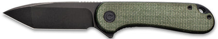 CIVIVI Elementum Folder 2.96" Black D2 Blade Green Micarta Clam Pack