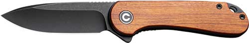 CIVIVI Elementum Folder 2.96" Black Stonewash D2 Blade Wood Handle Liner Lock