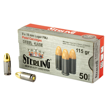 Sterling Steel Case 9mm Luger / Parabellum 115 Gr FMJ