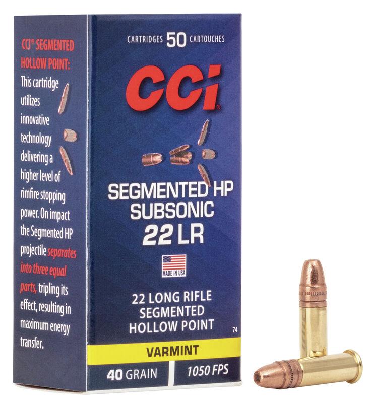 CCI .22 Long Rifle Segmented HP Subsonic 40 grain Hollow Point Subsonic ammunition