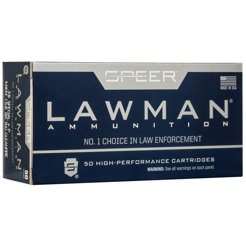 Speer .38 Special Lawman 125 grain Total Metal Jacket ammunition