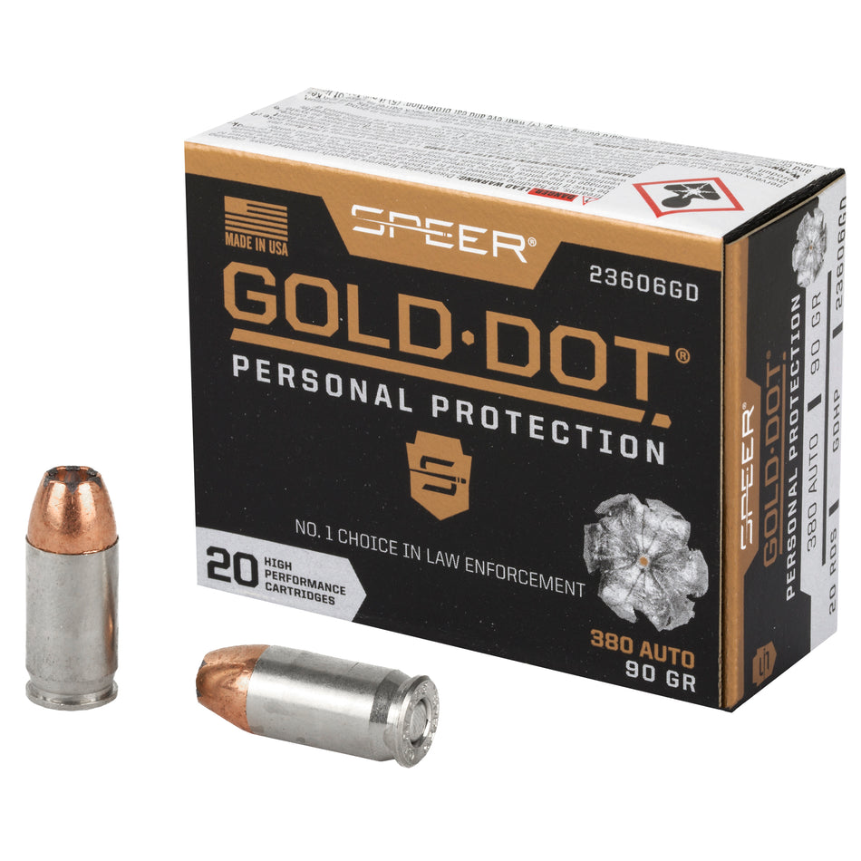 Speer Gold Dot Personal Protection Hollow Point 90 Grain .380 ACP/Auto 1040 fps 604544647198
