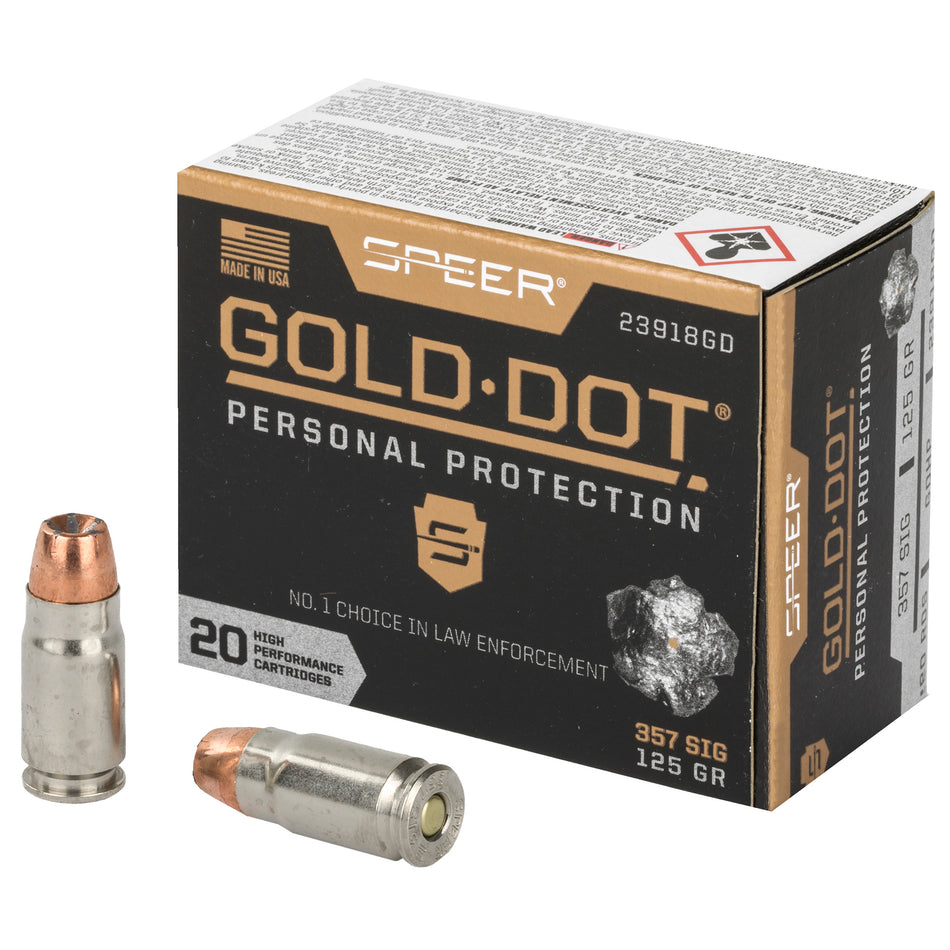 Speer .357 Sig Gold Dot Personal Protection 125 grain Hollow Point ammunition