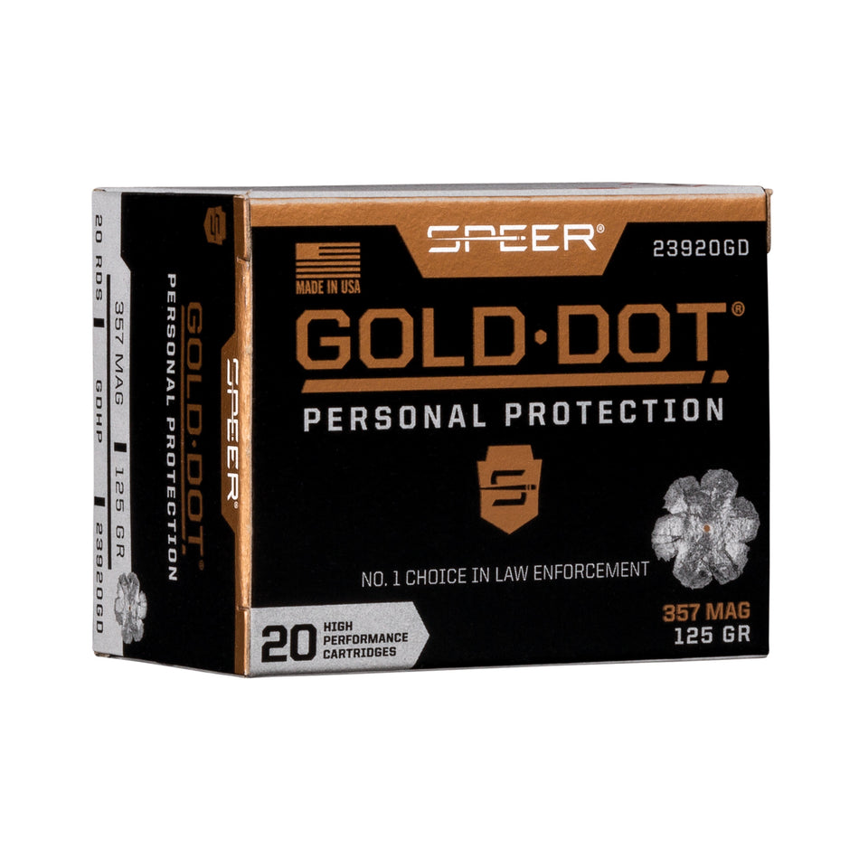 Speer .357 Magnum Gold Dot Personal Protection 125 grain Hollow Point ammunition