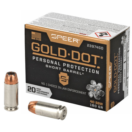 Speer Gold Dot Personal Protection Short Barrel Hollow Point 180 Grain .40 S&W 950 fps 604544647303