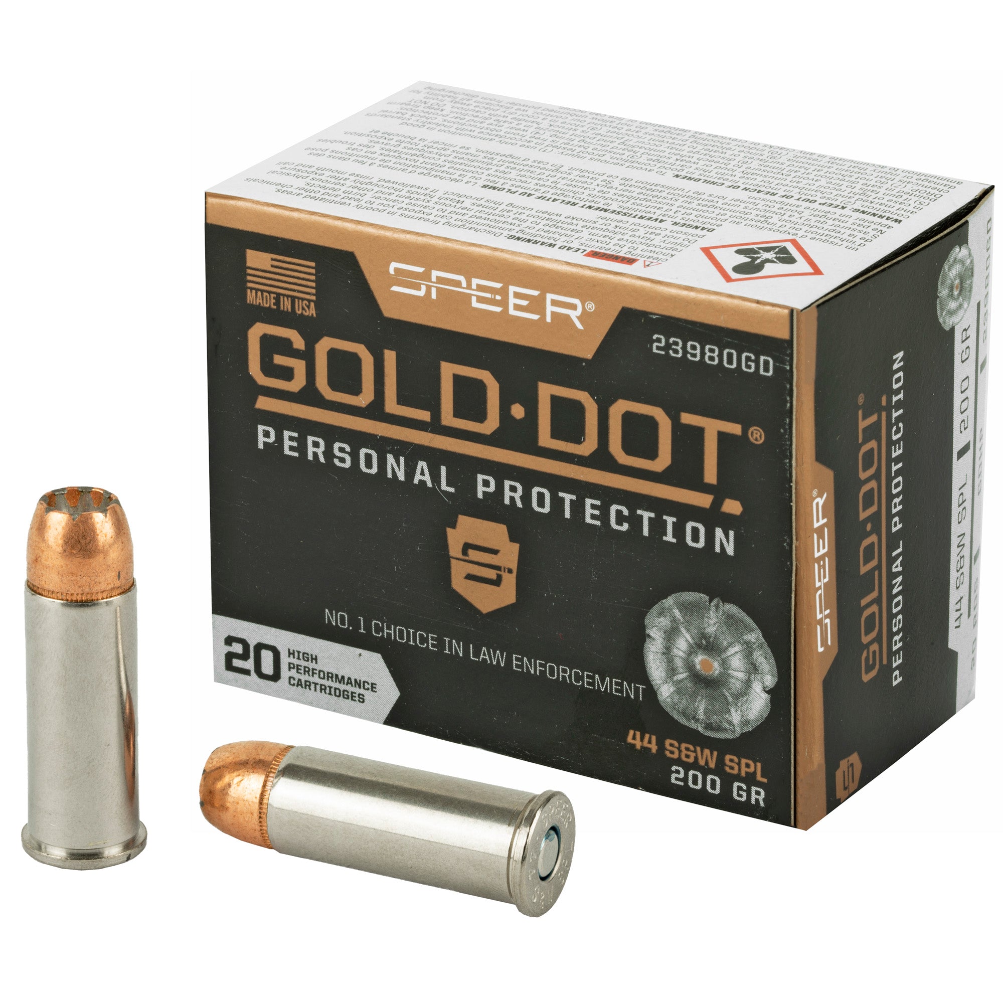 Speer .44 S&W Special Gold Dot Personal Protection 200 grain Hollow Point ammunition