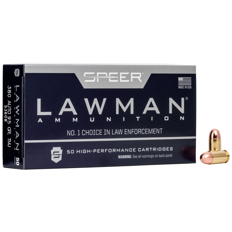 Speer Lawman Total Metal Jacket 95 Grain .380 ACP/Auto 950 fps 076683536082
