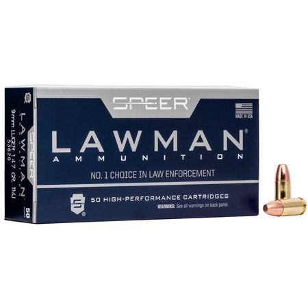 Speer 9mm Luger / Parabellum Lawman 147 grain Total Metal Jacket Round Nose ammunition