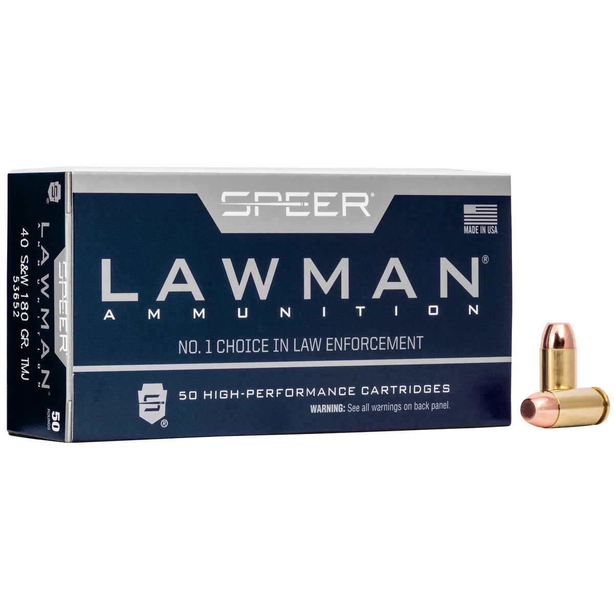 Speer .40 S&W Lawman 180 grain Total Metal Jacket ammunition
