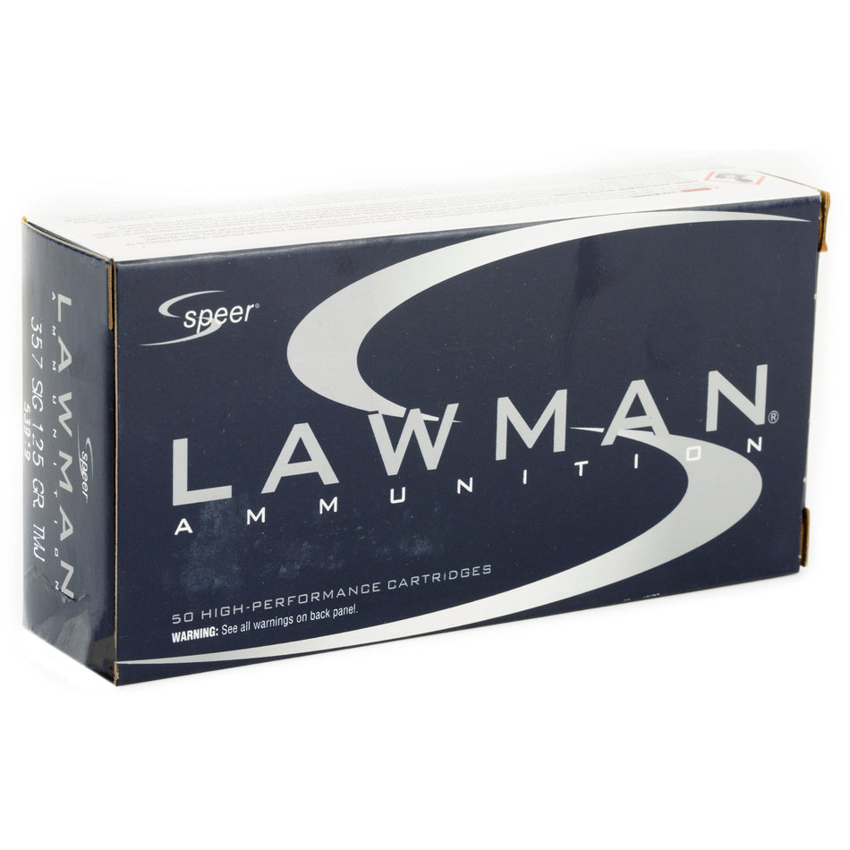 Speer Lawman Total Metal Jacket Flat Nose 125 Grain .357 Sig 1350 fps 076683539199