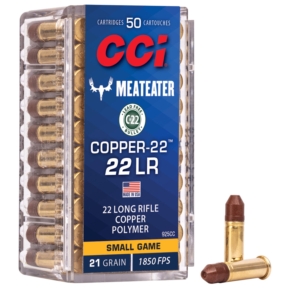 CCI .22 Long Rifle Copper-22 21 grain Copper ammunition