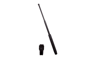 Caliber Gourmet UZI Hardened Steel Expandable Baton 21", Anti-Slip Rubber Grip, Black UZI-EXB-21H