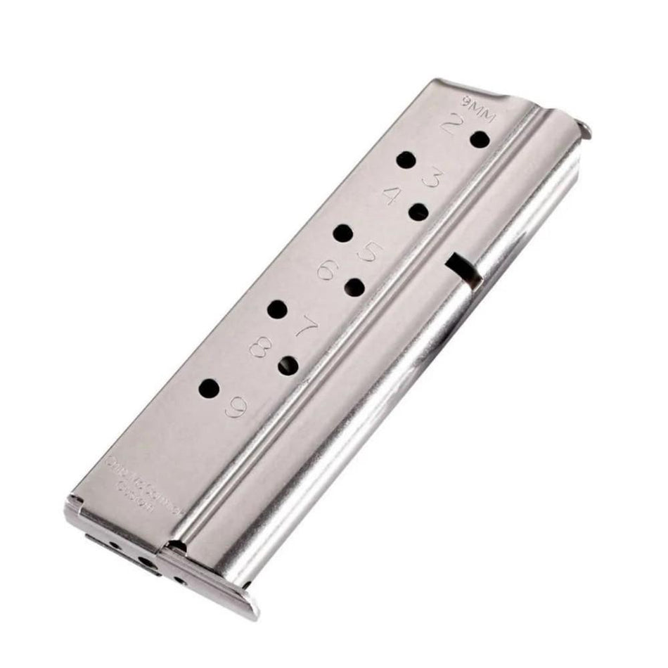 Chip McCormick Custom 1911 Full Size Match Grade Handgun Magazine Stainless 9mm Luger 9 Rounds