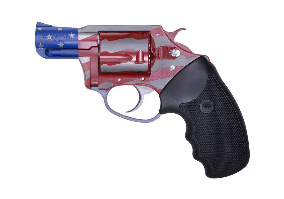 Charter Arms 23872 Undercover The Old Glory Small 38 Special, 5 Shot 2" American Flag Stainless Steel Barrel & Cylinder, American Flag Aluminum Frame w/Black Finger Grooved Rubber Grip, Exposed Hammer