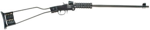 Chiappa Firearms 500110 Little Badger Full Size 22 WMR 1 Shot, 16.50" Black Cerakote Steel Threaded Barrel, Black Cerakote Quad Picatinny Receiver, Black Cerakote Underfolding Wire Frame Stock, Right