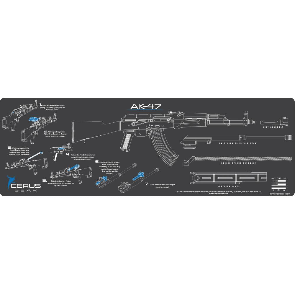 Cerus Gear 12" x 36" AK-47 Instructional Armorer's ProMat Grey