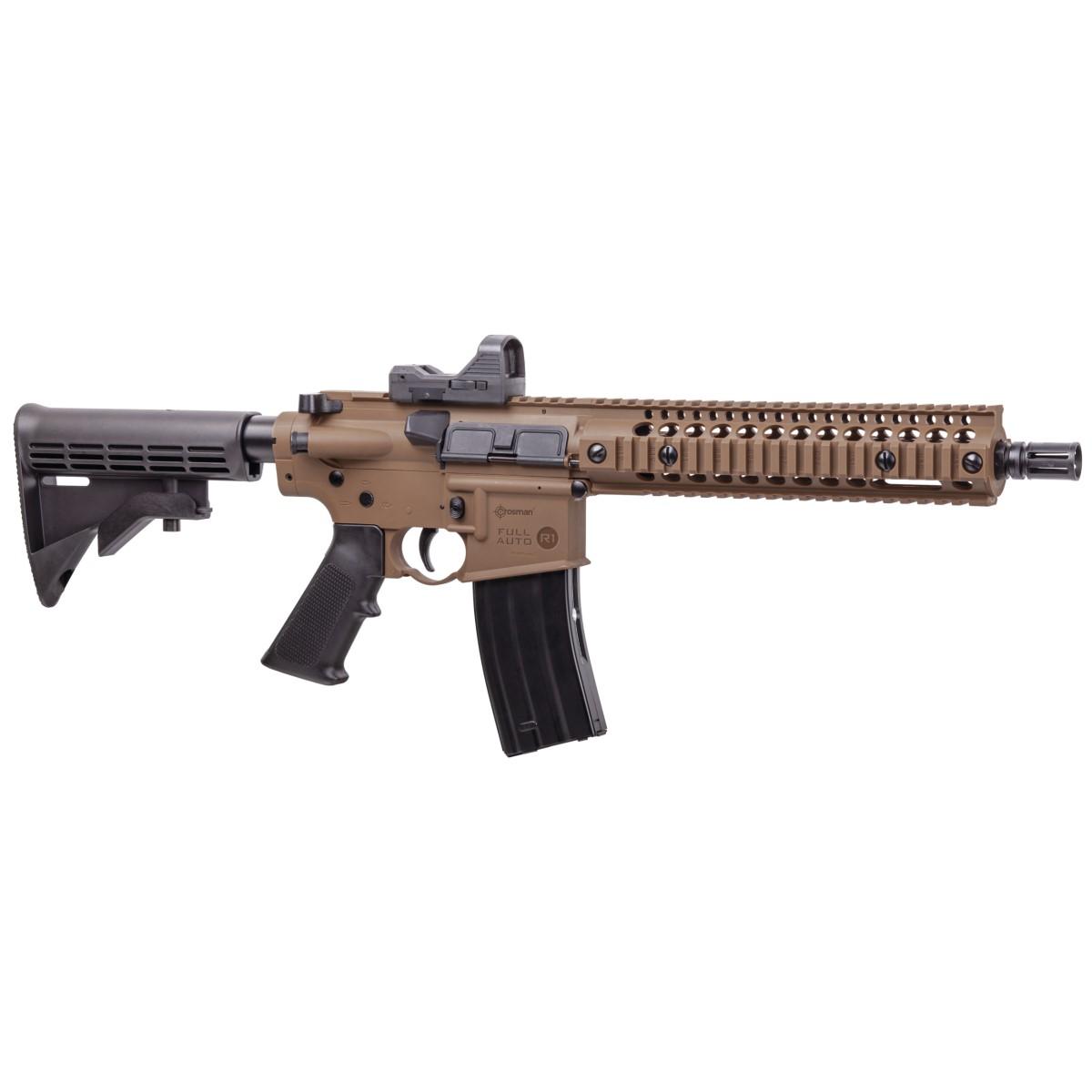 Crosman Full Auto R1 BB Airgun Dark Earth CO2 Powered 430 FPS with Red Dot