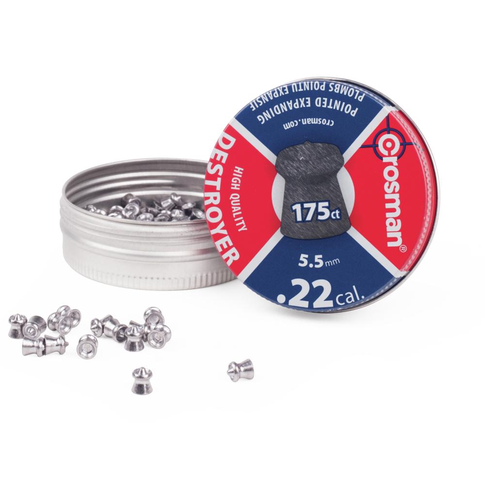 Crosman Destroyer .22 Cal Expanding Pointed Hunting Pellets 175-Pack