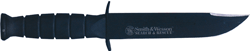 S&W Search & Rescue 6" Fixed Blade Dual Edge Black Rubber Handle w/ Sheath