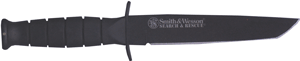 S&W OPS Survival Fixed Blade Knife 6" Tanto Blade Rubber Handle w/ Sheath