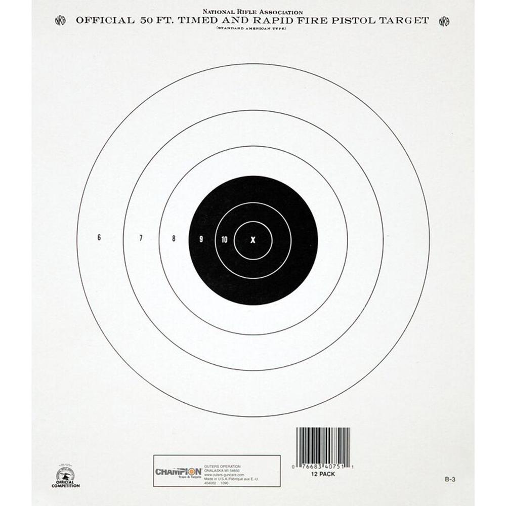 Champion GB-2 50 Yard Rapid Fire Paper Targets Pack of 12