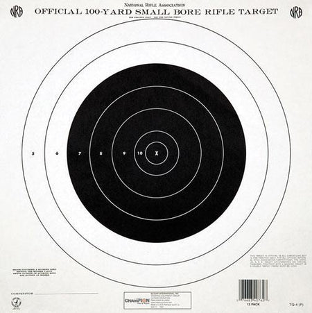 Champion Official NRA Small Bore Rifle Paper Targets 100 yd Single Bull 12 Count