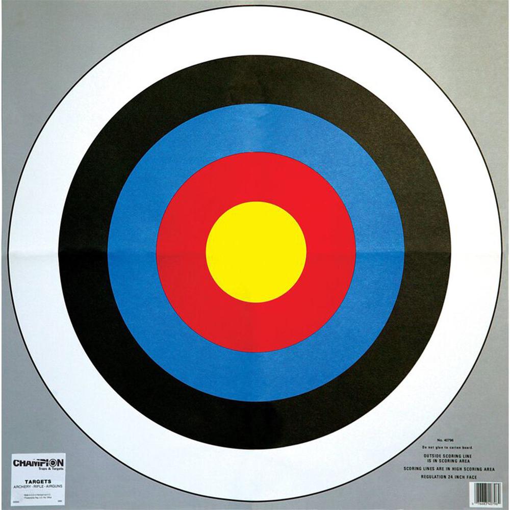 Champion 24" Bullseye Paper Archery Target Set of 2