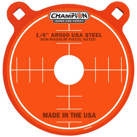 Champion Center Mass AR500 8" Steel Gong Shooting Target Orange
