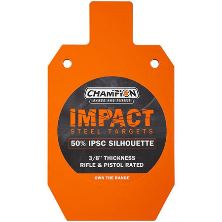 Champion Impact Steel Orange IPSC Silhouette Shooting Target 50% Rifle Rated