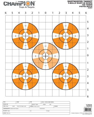 Champion ShotKeeper Sight-In Large Shooting Targets (12/Pack)