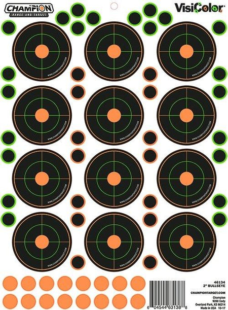 2 Inch Bulls Eye Shooting Targets 5PK and 60 Pasters
