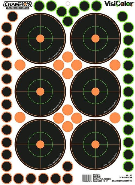 3 Inch Bulls Eye Shooting Targets 5PK and 150 Pasters