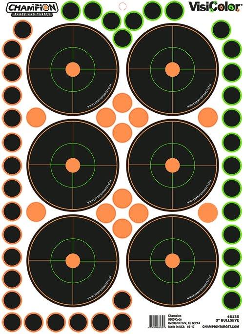 3 Inch Bulls Eye Shooting Targets 5PK and 150 Pasters