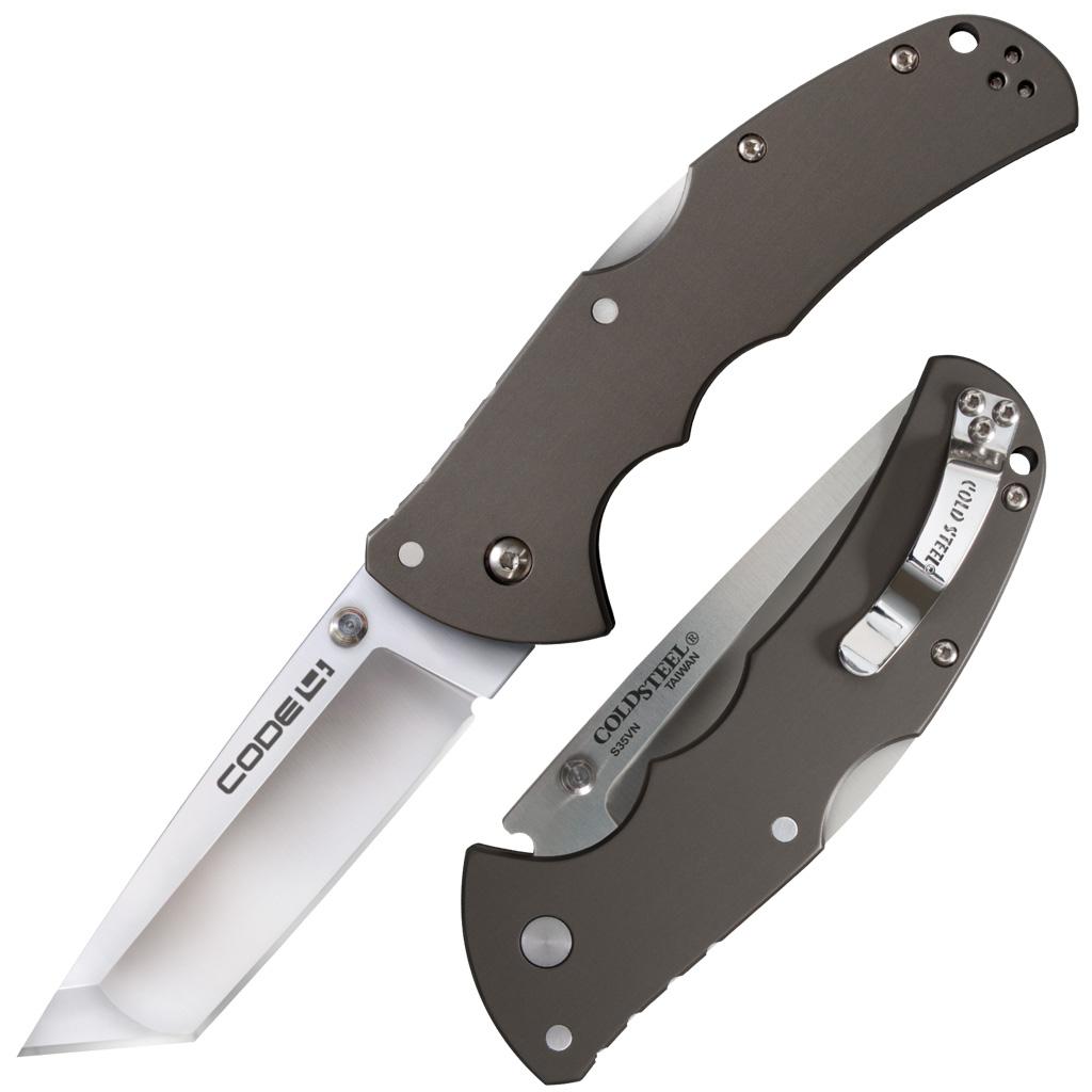 Cold Steel Code-4 Tanto 3.5" Lockback Pocket Knife Satin Finish