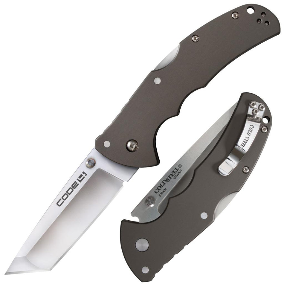 Cold Steel Code-4 Tanto 3.5" Lockback Pocket Knife Satin Finish