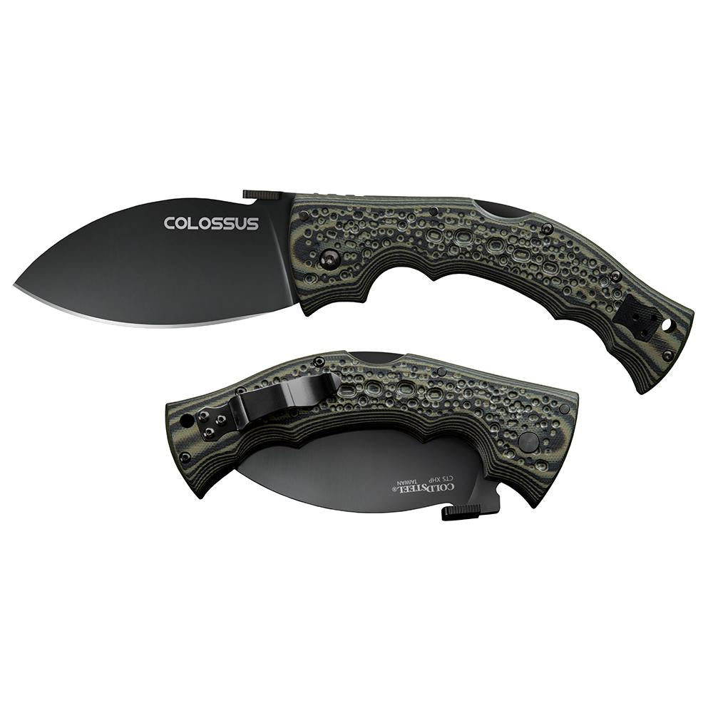 Cold Steel Colossus Folder 4 Inch XHP Steel Leaf Blade Black Finish
