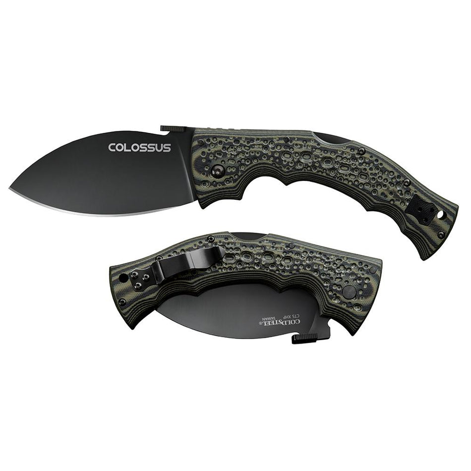 Cold Steel Colossus Folder 4 Inch XHP Steel Leaf Blade Black Finish