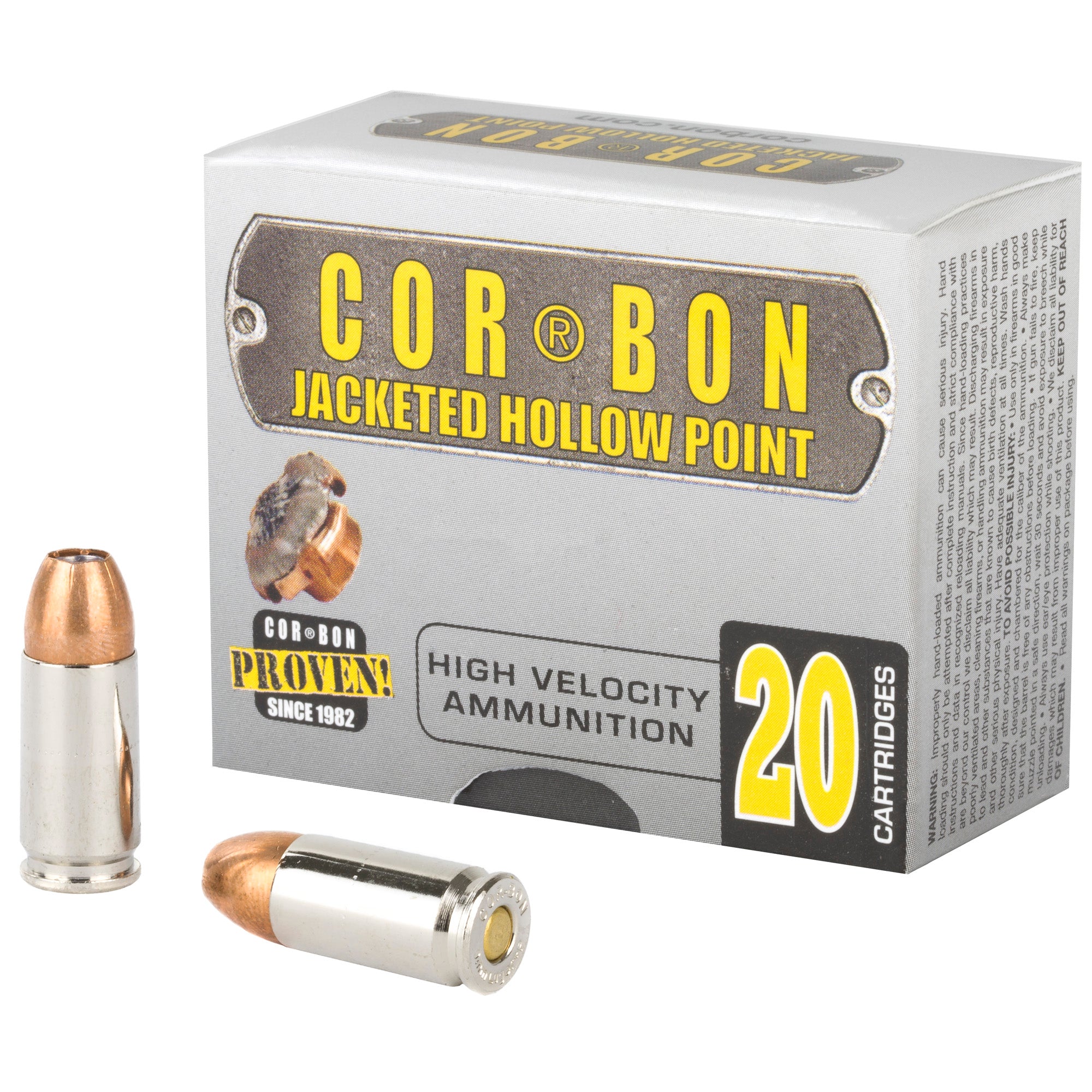 Cor-Bon Self Defense +P Jacketed Hollow Point 125 Grain 9mm Luger/Parabellum 1250 FPS 757750355323