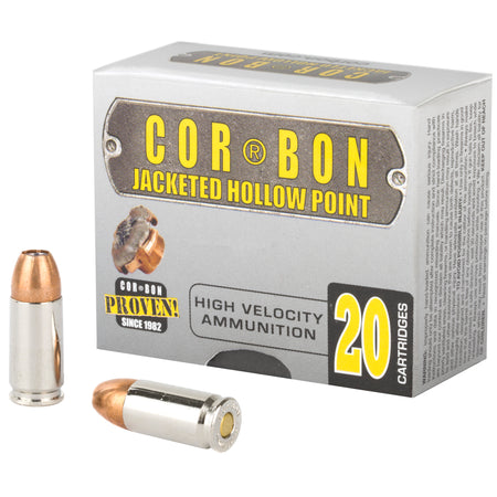 Cor-Bon Self Defense +P Jacketed Hollow Point 125 Grain 9mm Luger/Parabellum 1250 FPS 757750355323