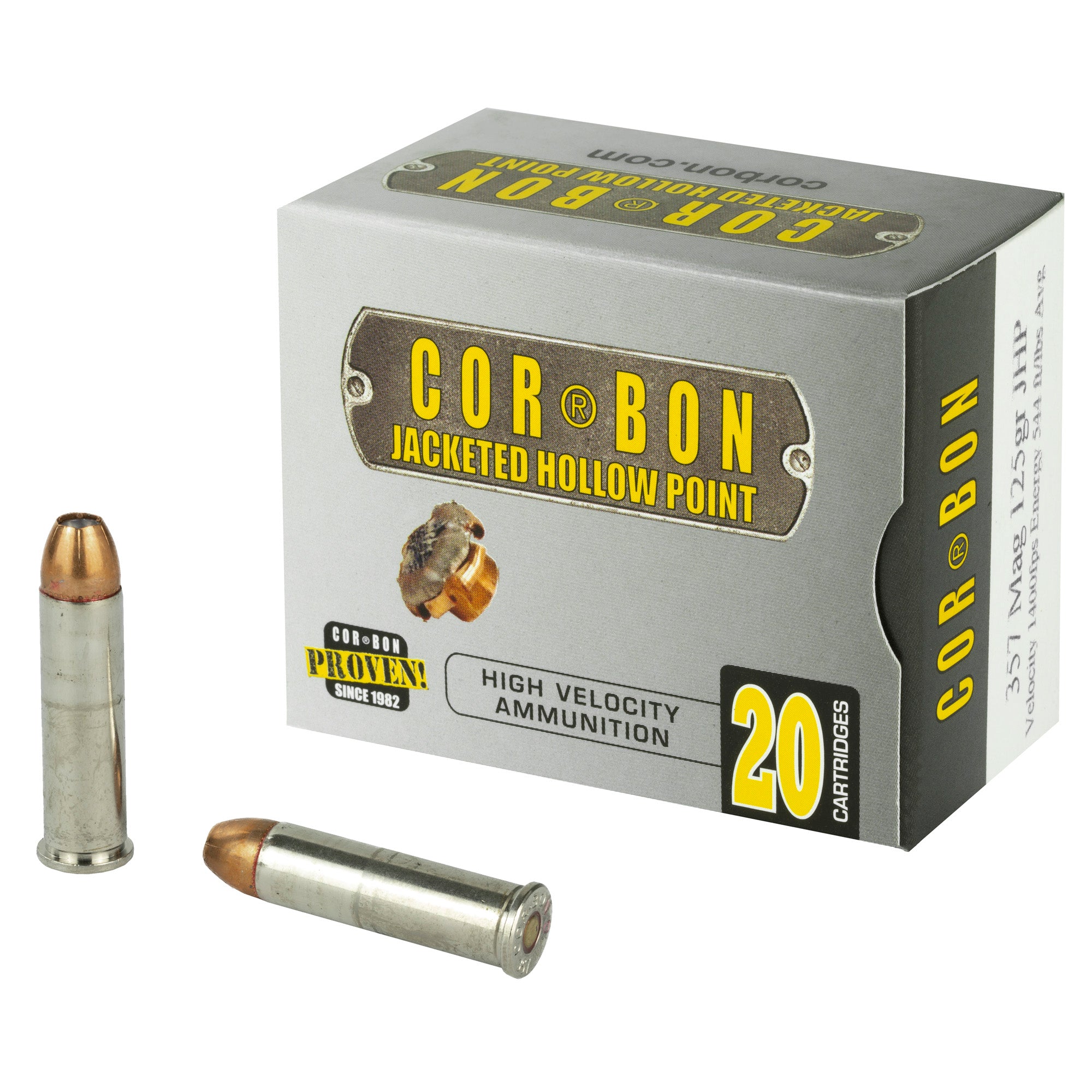 Cor-Bon Self Defense Jacketed Hollow Point 125 Grain .357 Magnum 1450 FPS 757750357082