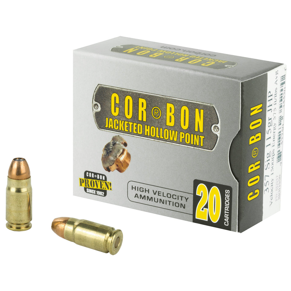 Cor-Bon Self Defense Jacketed Hollow Point 115 Grain .357 Sig 1500 FPS 757750355200